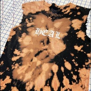 Custom Made Black “Heal” VNeck Tee.